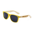 Retro Bamboo Arms Sunglasses - Yellow Front